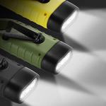 GeeRic 2-Pack Hand Crank Solar LED Flashlight