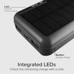 20,000 mAh Solar Power Bank with Quick Charge