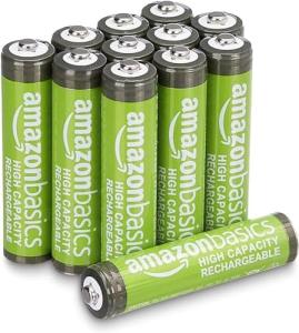 12-Pack High-Capacity Rechargeable AAA Batteries