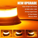 Amber LED Strobe Beacon Light with Magnet