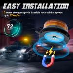 Amber LED Strobe Beacon Light with Magnet