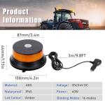 Amber LED Strobe Beacon Light with Magnet