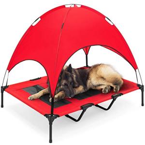 Elevated Cooling Dog Bed with Canopy Shade