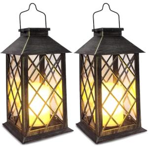 Flickering Solar Lanterns - 2-Pack Set