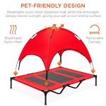 Elevated Cooling Dog Bed with Canopy Shade