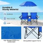 Double Camping Chair with Canopy and Cup Holders