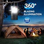 LETMY 4 Pack Solar Rechargeable Camping Lanterns