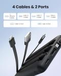 Coowisty Slim 10000mAh Portable Charger with Cables