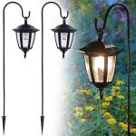 2 Pack Solar Hanging Lights with Shepherd Hooks