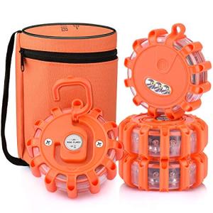 4 Pack LED Road Flares with Storage Bag