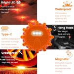 USB-C Rechargeable LED Road Flares for Car Safety