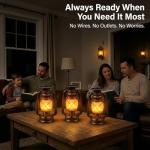 2-Pack Outdoor Waterproof Solar Lanterns with Flame Effect