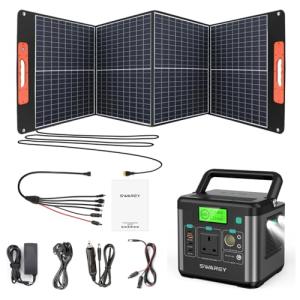 SWAREY 222Wh Portable Power Station with Solar Panel