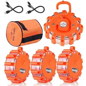 Tobfit Rechargeable LED Road Flares Emergency Kit
