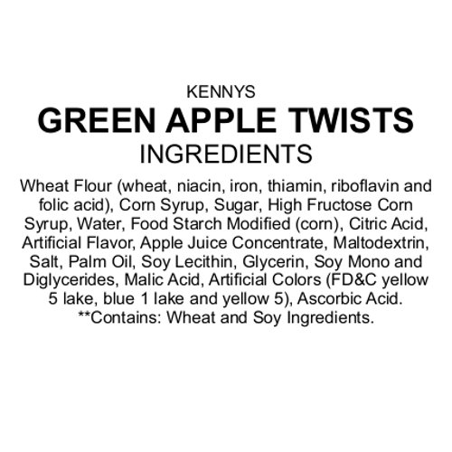 Green Apple Licorice Twists - Two Pounds