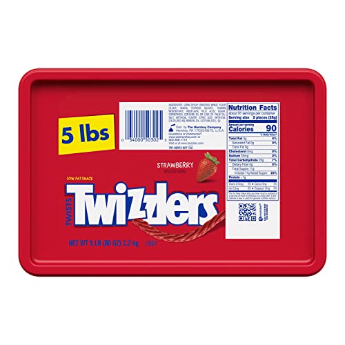 TWIZZLERS Strawberry Licorice Twists Candy Tub 5 lb