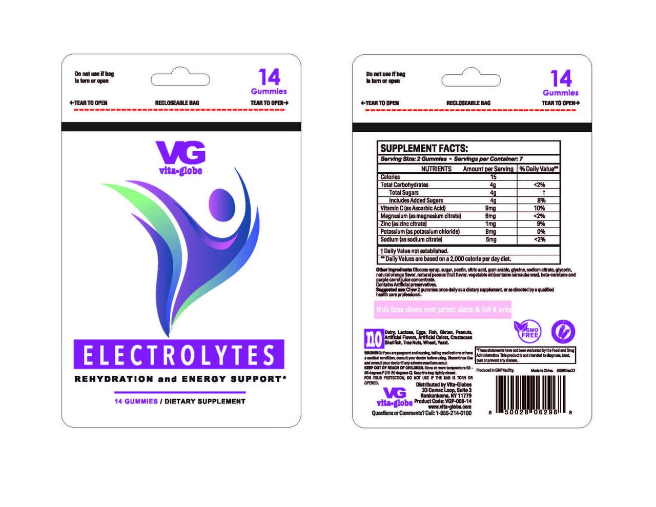 Electrolyte Pouches for Quick Rehydration, 10 Pack