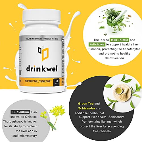 Drinkwel Better Mornings Hangover Support Formula - 30 Count