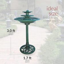 35" Tall 3-Tier Outdoor Water Fountain and Birdbath