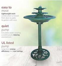 35" Tall 3-Tier Outdoor Water Fountain and Birdbath