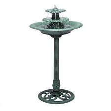 35" Tall 3-Tier Outdoor Water Fountain and Birdbath