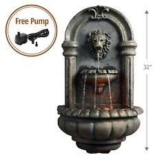 Royal Lion Head Wall Fountain with LED Light