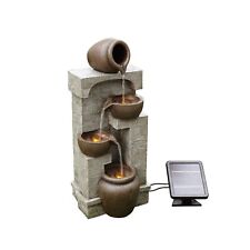 Solar-Powered 4-Tier Outdoor Garden Water Fountain