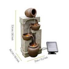 Solar-Powered 4-Tier Outdoor Garden Water Fountain