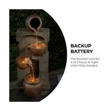 Solar-Powered 4-Tier Outdoor Garden Water Fountain