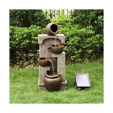 Solar-Powered 4-Tier Outdoor Garden Water Fountain