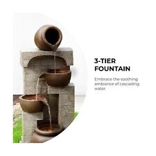 Solar-Powered 4-Tier Outdoor Garden Water Fountain