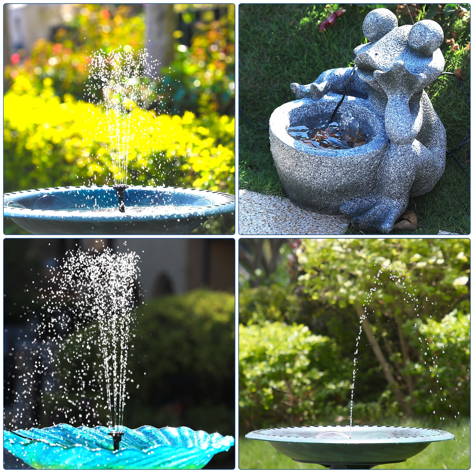 Solar Powered Fountain Pump for Bird Baths and Gardens