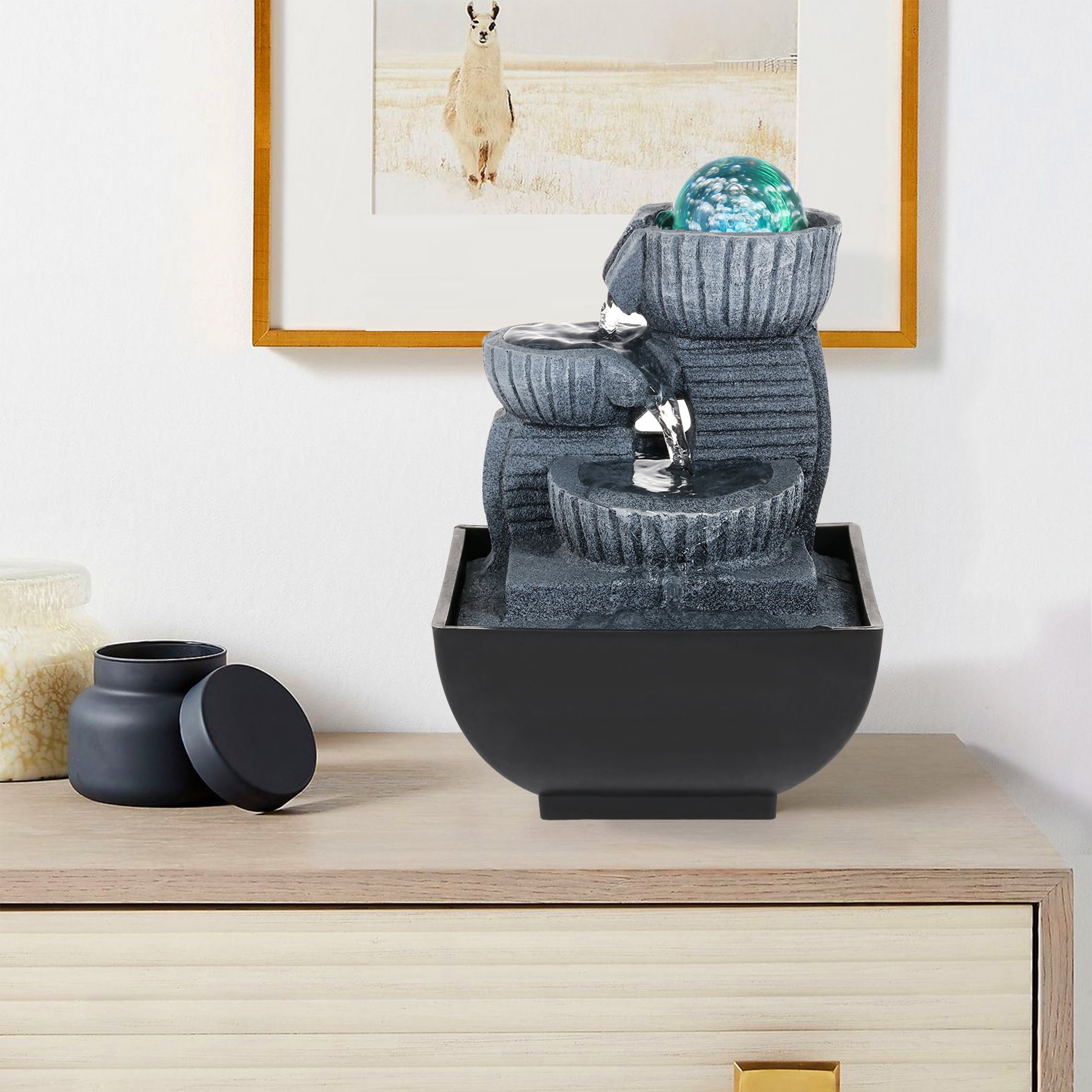 BEAMNOVA Small Indoor Tabletop Rolling Ball Fountain