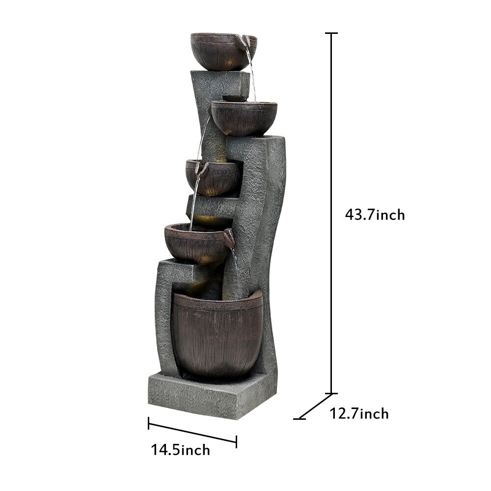 5-Tier Modern Outdoor Water Fountain for Gardens