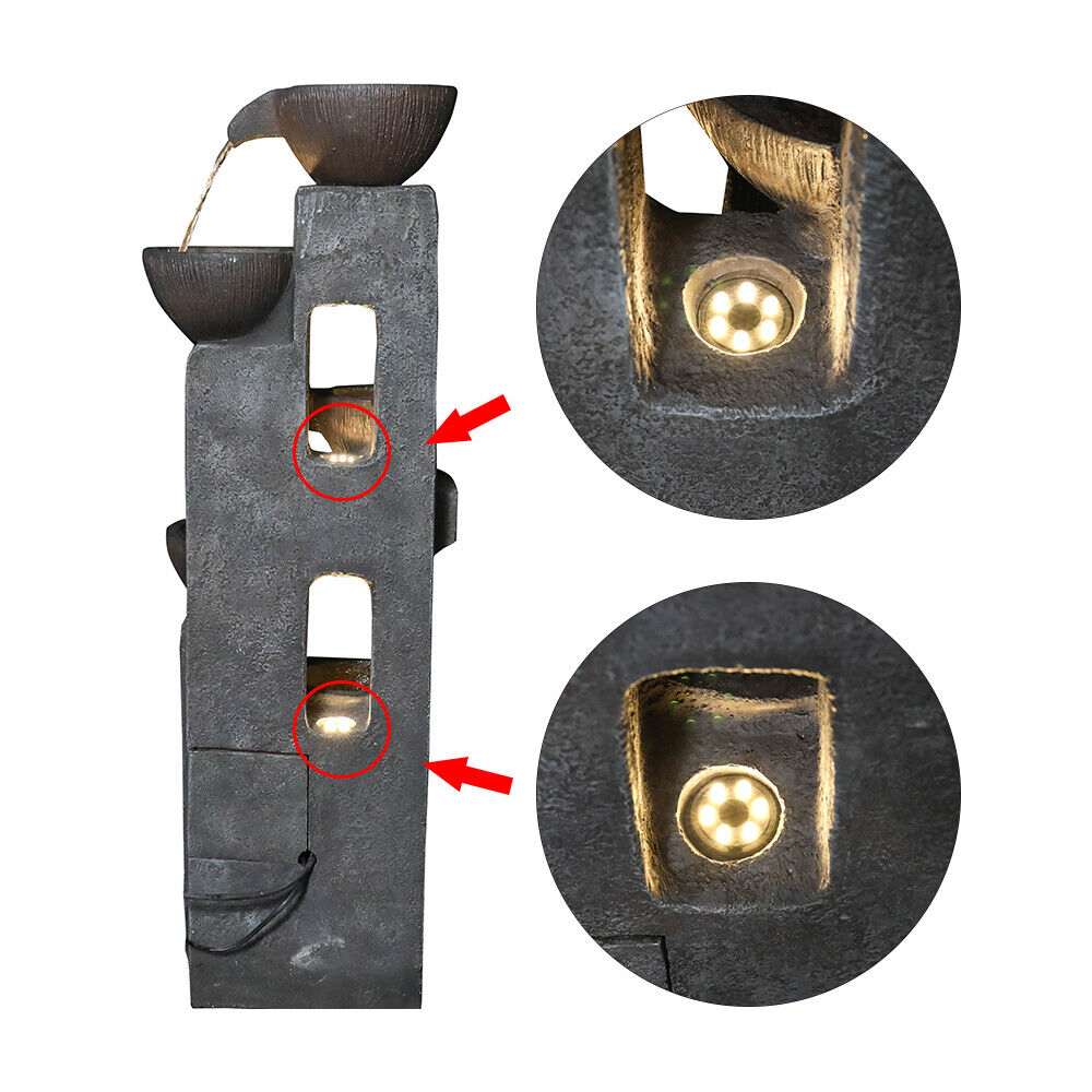 5-Tier LED Outdoor Water Fountain for Home Decor