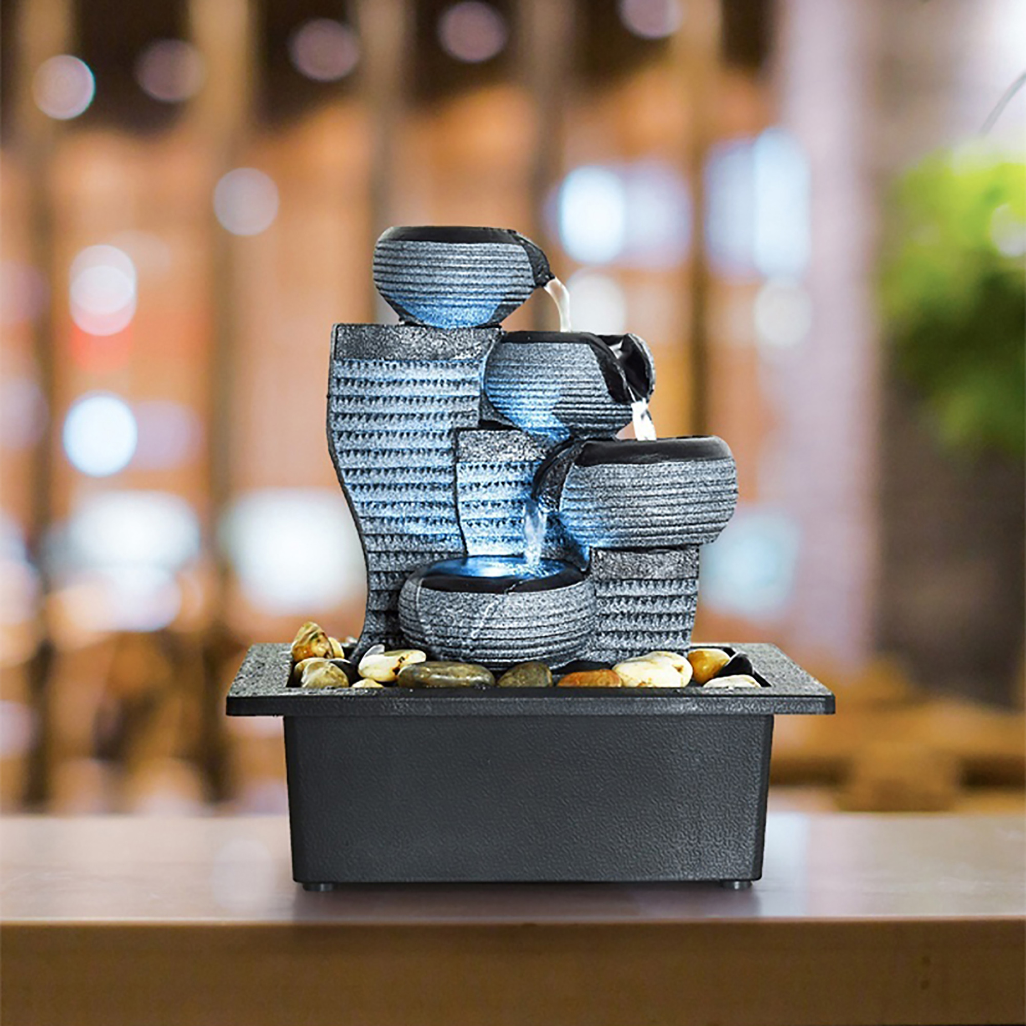 Portable Tabletop Water Fountain with Pump