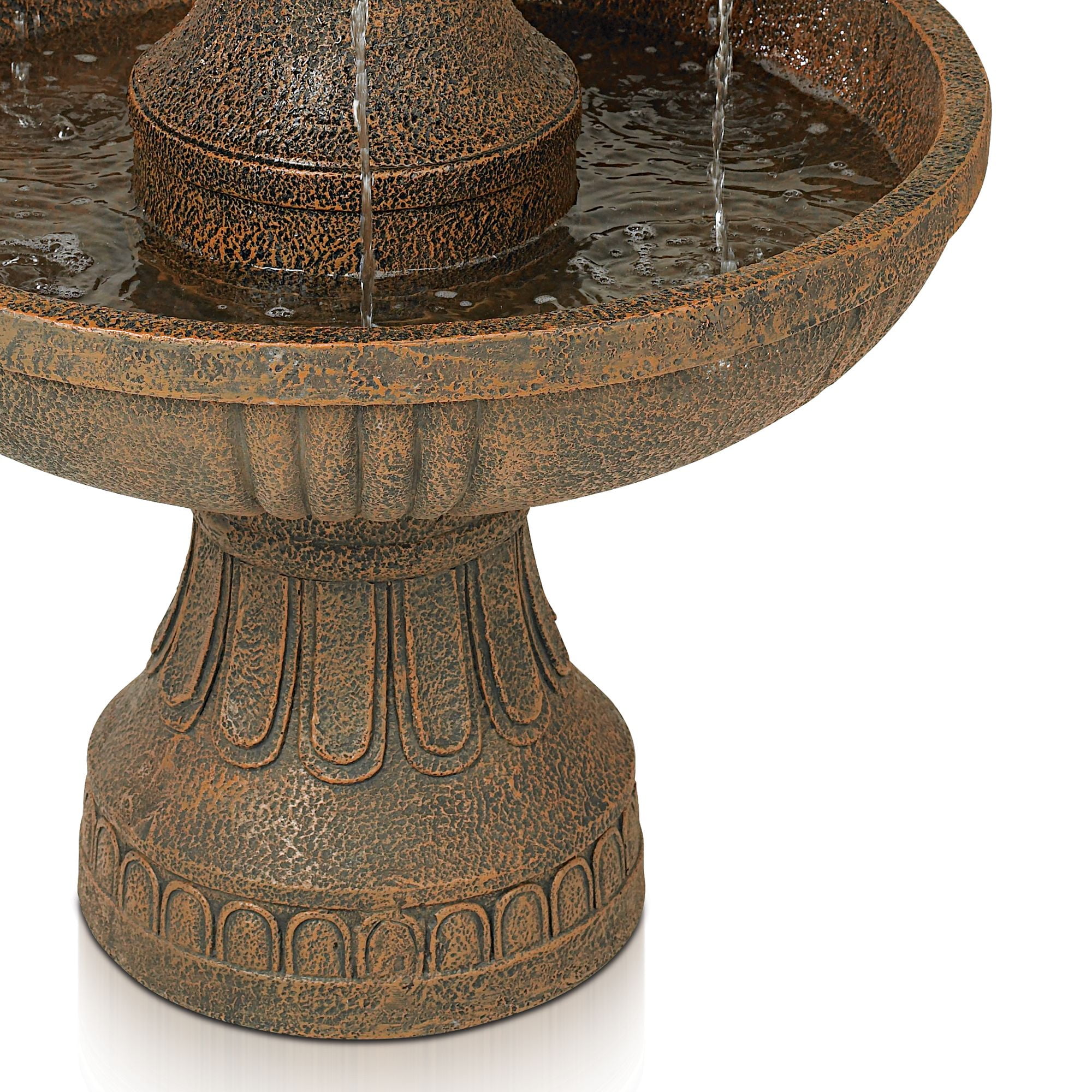 Rustic 3-Tier Cascading Outdoor Water Fountain