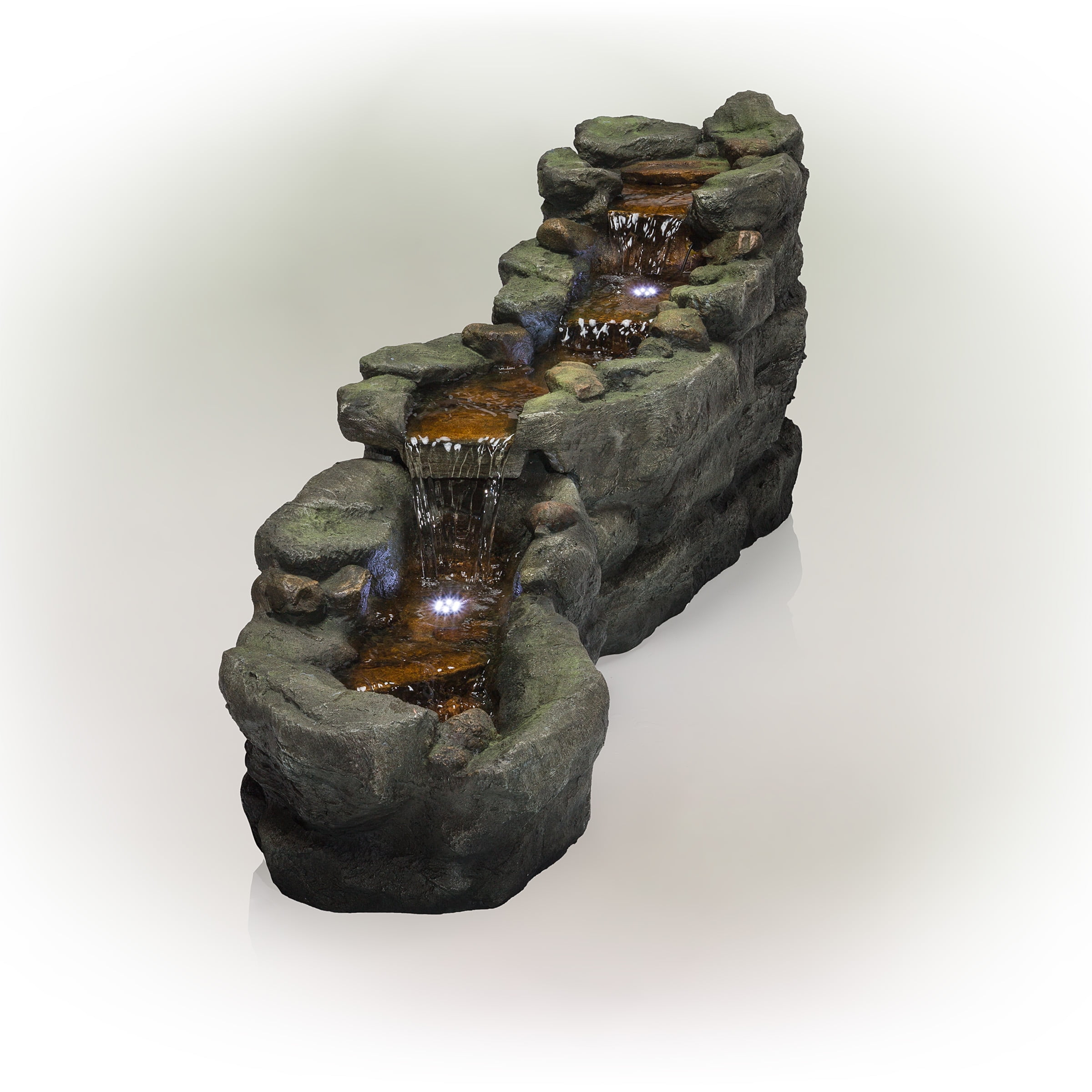 Alpine 61" Light-Up Cascading Floor Fountain