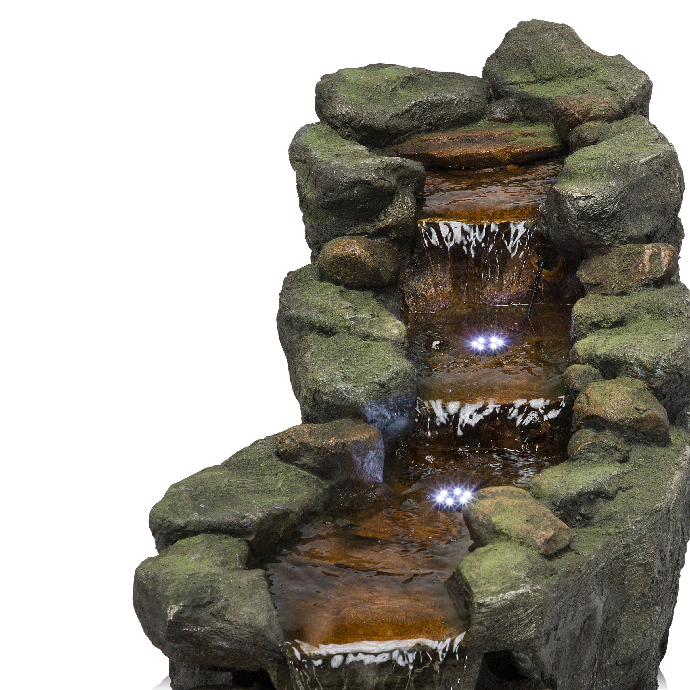 Alpine 61" Light-Up Cascading Floor Fountain