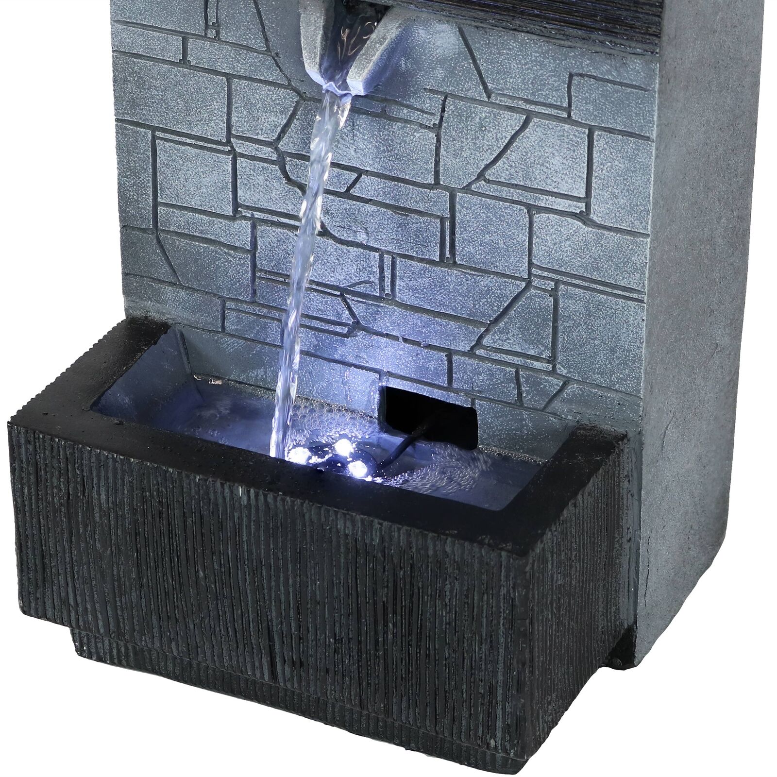 Modern Tiered Brick Polyresin Water Fountain with LED