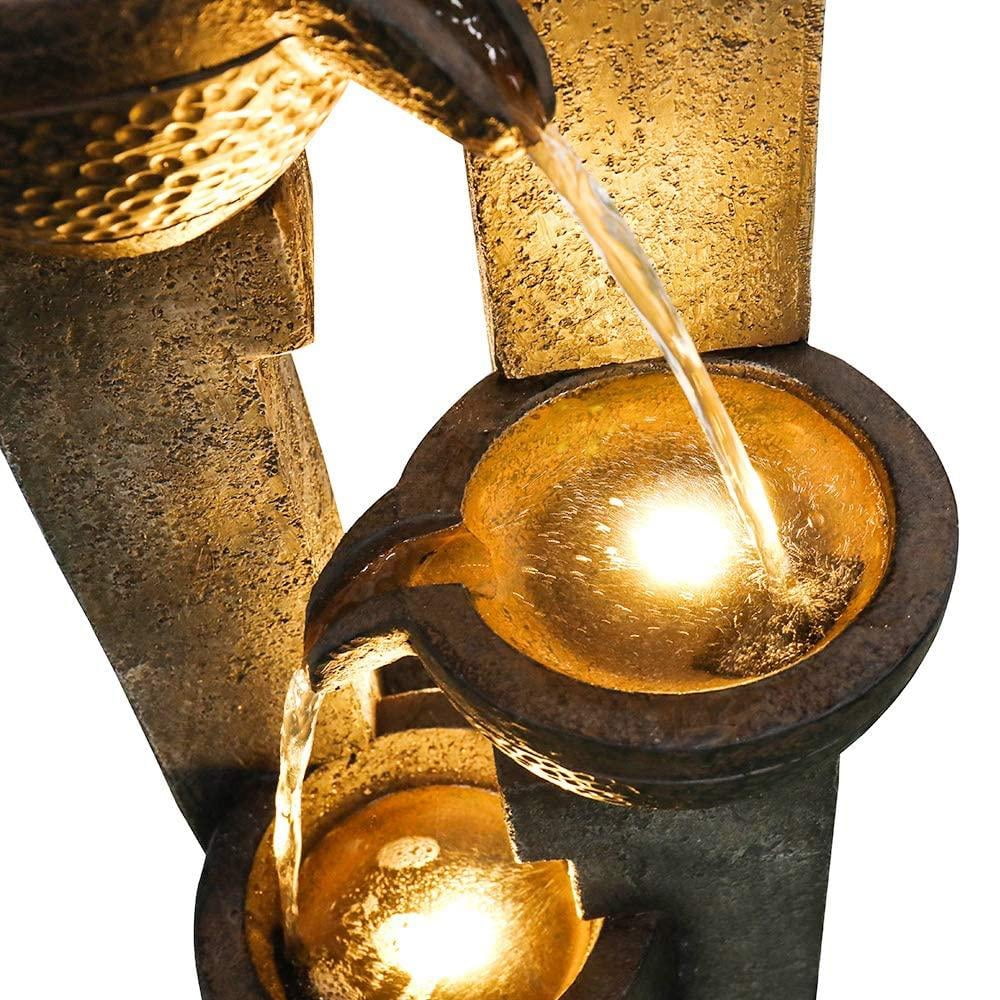 4-Tier Pots Outdoor Water Fountain for Garden