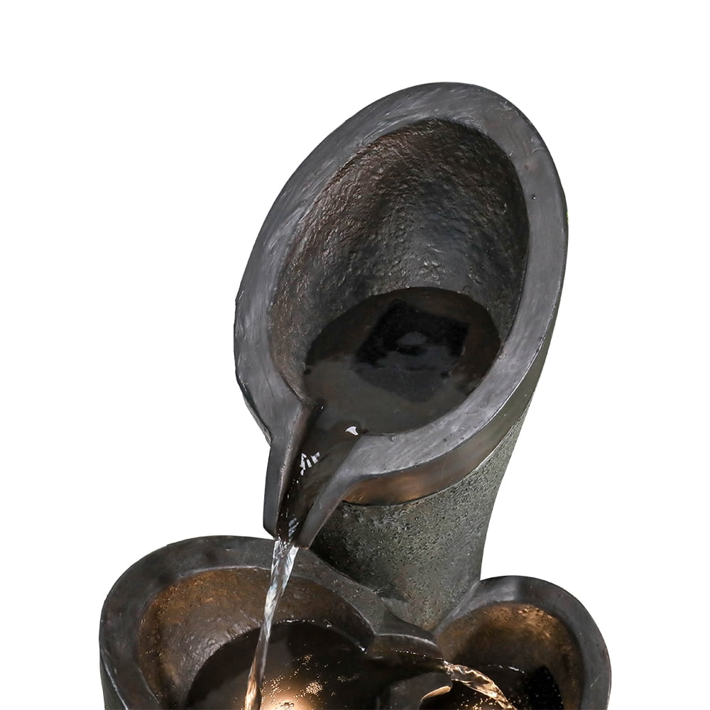 39.3-in 5-Tier LED Outdoor Water Fountain