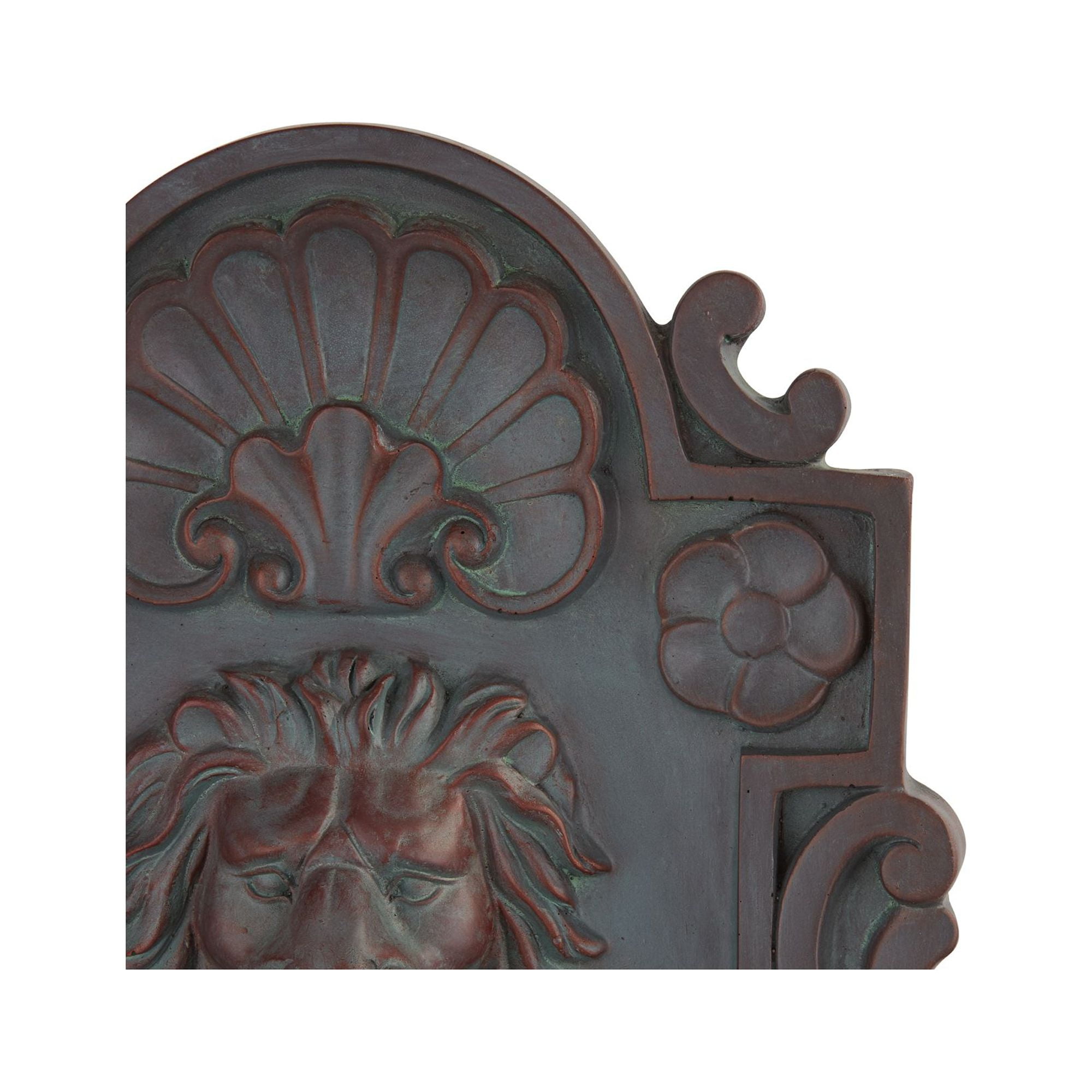 Rustic Lion Head Wall Fountain with LED Light