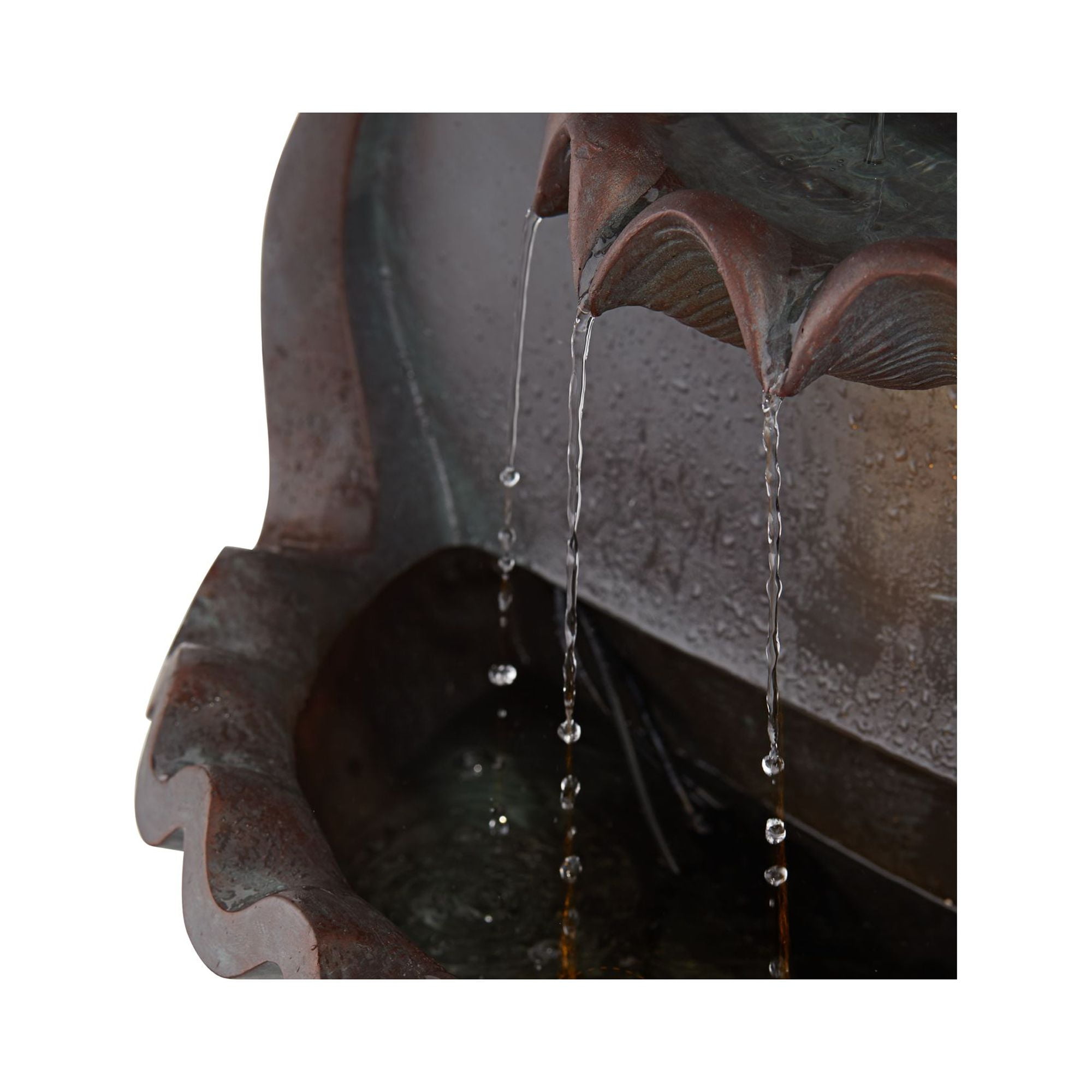 Rustic Lion Head Wall Fountain with LED Light