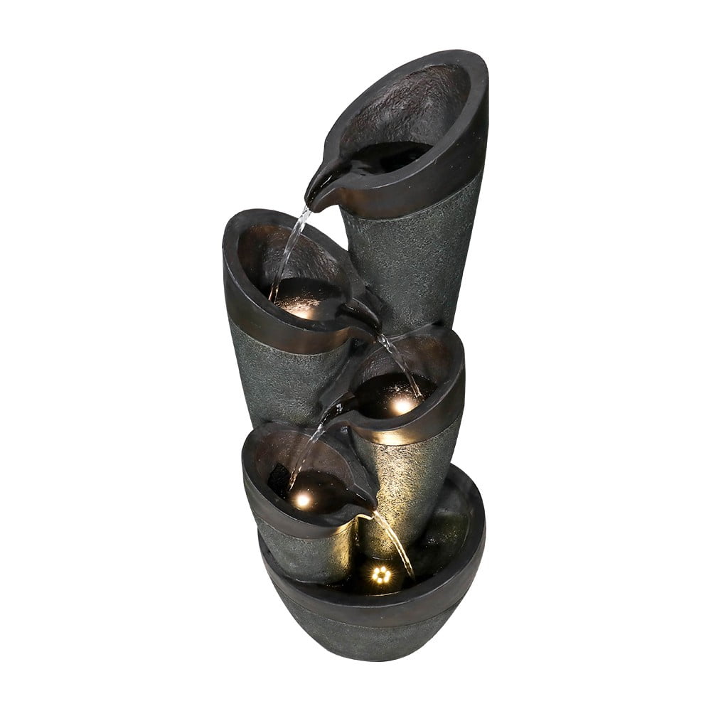 39.3-in 5-Tier LED Outdoor Water Fountain