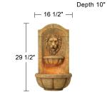 Lion Head 29.5" Faux Stone Wall Fountain