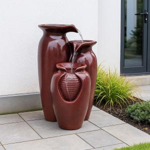 3-Tier Jar Fountain with Pump for Gardens