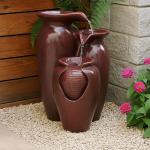 3-Tier Jar Fountain with Pump for Gardens