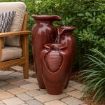 3-Tier Jar Fountain with Pump for Gardens