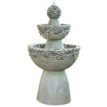 Gray 3-Tier Stone Look Patio Fountain